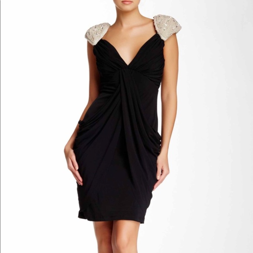 Issue New York Embellished Shoulder Holiday Dress